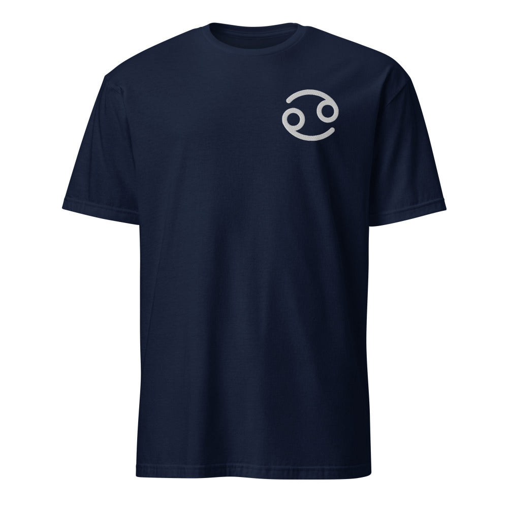 Cancer Zodiac Embroidered TShirt - Navy Color - https://ascensionemporium.net